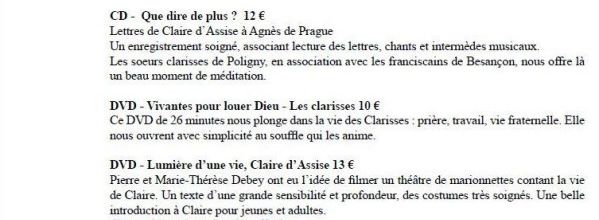 É-F - quelques suggestions de cd, dvd, livres souvenirs après le rassemblement de Lourdes