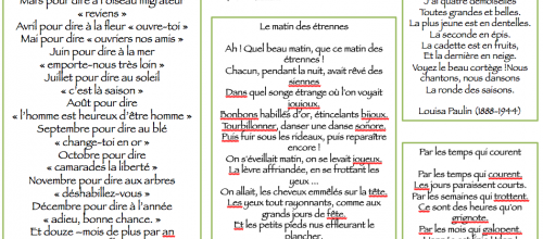 Des poésies pour la nouvelle année