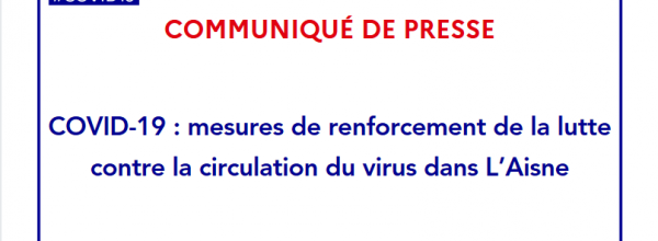 COVID19 : Communiqué de presse du préfet de l'Aisne