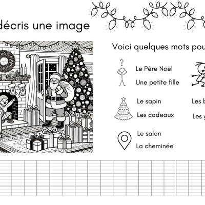 Production d'écrits sur Noël pour les élèves de CP et CE1 