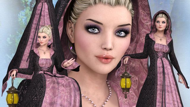 Mélanie : 4 tubes de femme à la lanterne