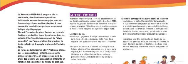 Organiser une rencontre USEP de Tennis de table Cycle 2