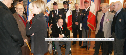 * Guy RICHARD honoré : Cadet de la France Libre (évadé à 15 ans), Ancien de la 1ère DFL