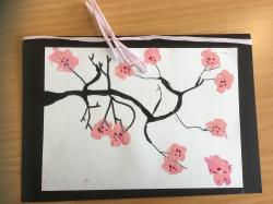 Carte pour la fête des mamans : cerisier du Japon