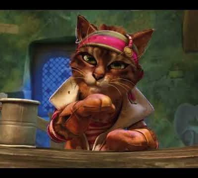 Le chat lèche bottes.