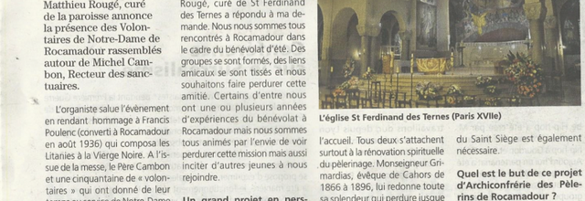 Article "Vie Quercynoise" 16 février 2017