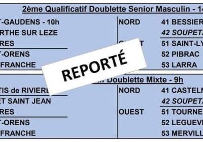 Les qualifs du weekend des 20 et 21 février sont officiellement reportés.