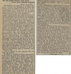 Crime de fanatiques (La Dépêche de Brest, 22 juillet 1912)