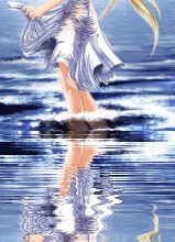 Une fille a la mer