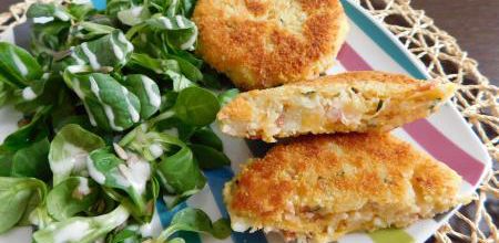 Croquettes de pommes de terre au cheddar et jambon cru
