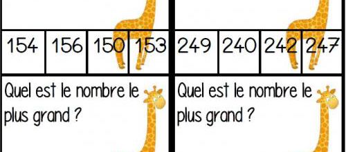 Atelier comparer les nombres