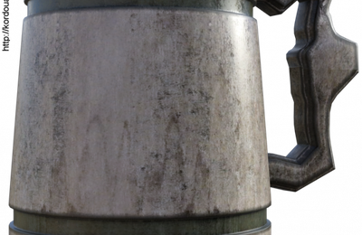 Tube de chope en bois médiévale (render, poser)