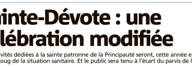 Célébrations de la  Sainte Dévote modifiées