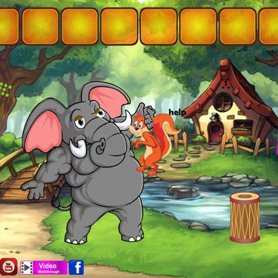 Squirrel trapped to giant elephant