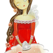 666 - 667 Ange de noel,rouge, fete de noel, signature, gif animé