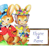 525 - couple de Pâques, lapins signature, gif animé, blinkie