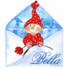 688 - Carte remerciement - cadeau- 689 Enveloppe lutin - Noël -