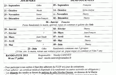 Randonnée 2012-2013
