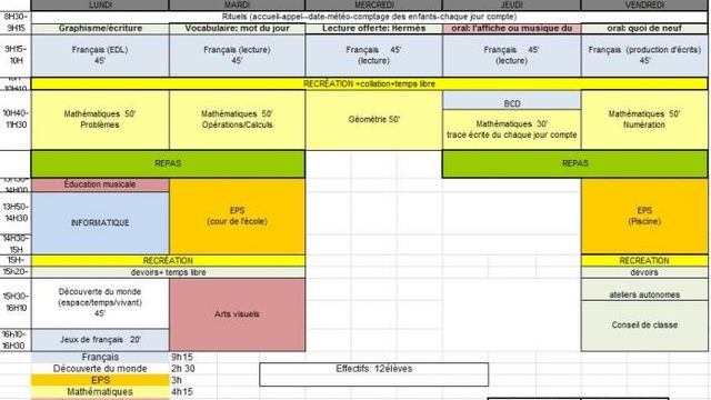 * Emploi du temps 2014 2015