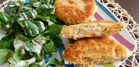 Croquettes de pommes de terre au cheddar et jambon cru