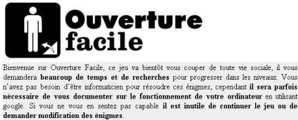 Ouverture pas facile du tout ! 