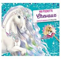Téléchargement de livres audio gratuits Ma pochette Chevaux  - Cartes à colorier et à pailleter par Ad&#039;lynh, Christine Alcouffe, Mathilde Fenouillet 9782809668742