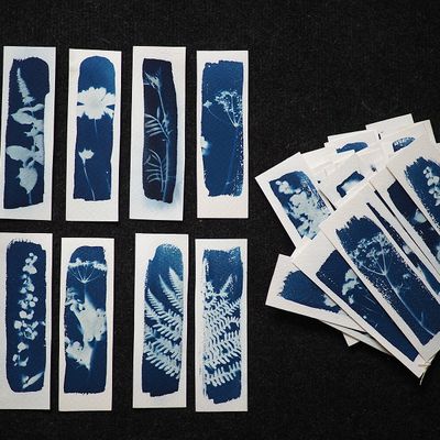 Marque-page en cyanotype 