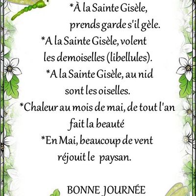 Dictons et Fête du jour Gisèle + grille prénom !