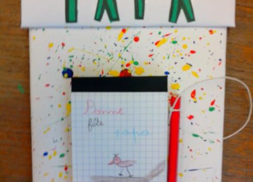 * bricolage: un porte bloc note (fête des papas)