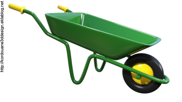 Tube de jouet : Brouette verte (render)