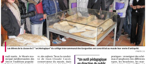 Cassis / Quand les élèves de 5e du collège des Gorguettes plongent dans l'archéologie