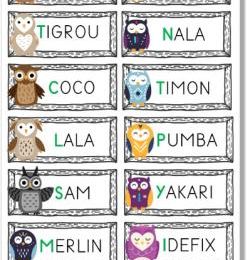 Etiquettes pour les casiers