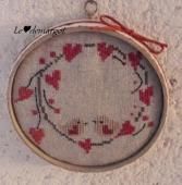 Finition broderie dans un cercle de carton