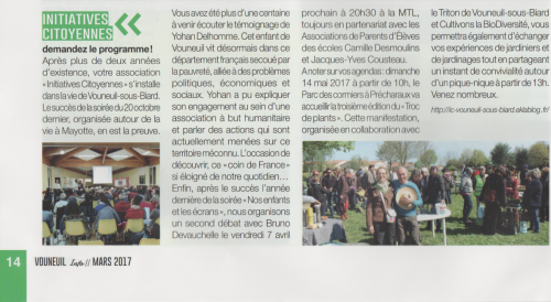 Article paru dans Vouneuil Info de mars 2017