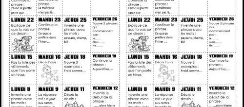 MAJ: calendrier d'écriture 2024