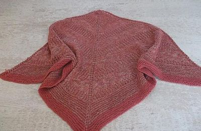 Shawl chiné vieux rose