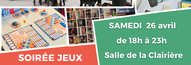 26 avril 2025 : Soirée jeux de société