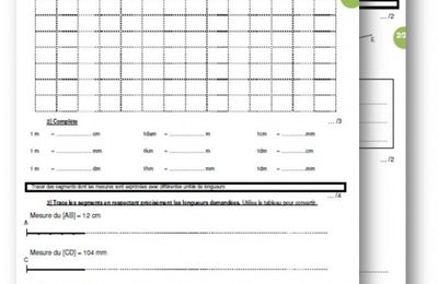CM2 - Evaluation mesures de longueur