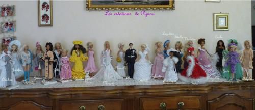 Barbie en robe de mariée au crochet , modèle "lys"