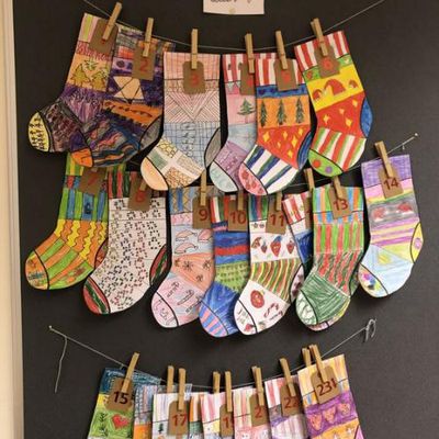 Idée arts Pinterest : chaussettes de noël