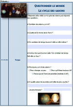 Questionnaires modifiables "le cycle des saisons"