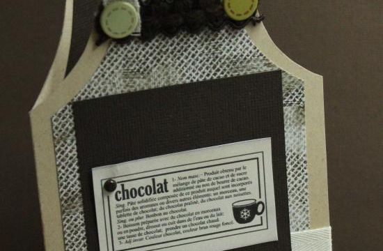 Carte tablier pour une recette de coeur fondant... 