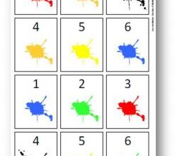 Numération - Jeu de cartes nombre/couleur, 1 à 10