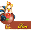 747  - Poule en chocolat - Fleur - signature