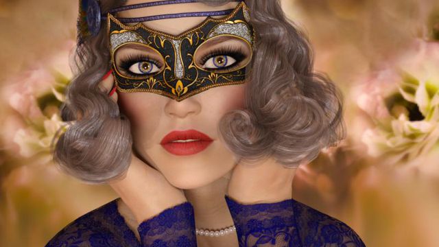 Portrait délicat femme masquée (DazStudio)