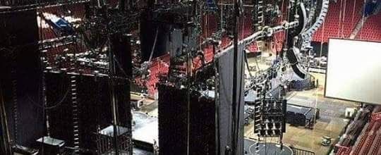 First photo of the final and built Rebel Heart Tour stage