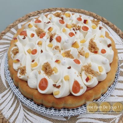 Financier fruits jaunes & ganache chocolat blanc 