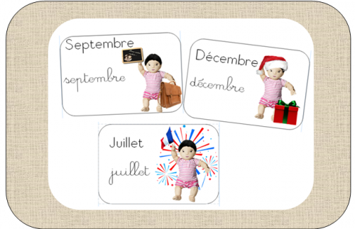 * Affichage: les mois illustrés par Mei