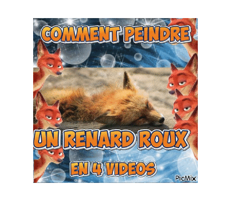 Dessin et peinture - vidéo 4473 : Comment peindre un renard roux en 4 vidéos ? - huile, acrylique.