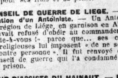Condamnation d'un antoiniste (La Métropole, 4 décembre 1925)(Belgicapress)